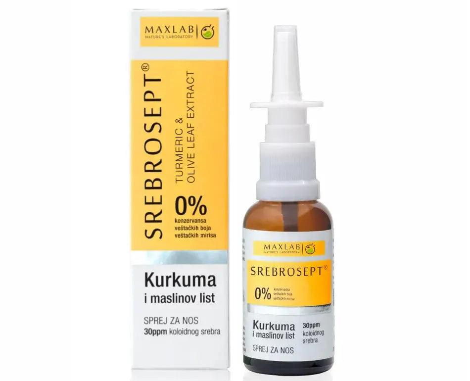 Srebrosept Kurkuma i Maslinov List - Sprej Za Nos 30ml.