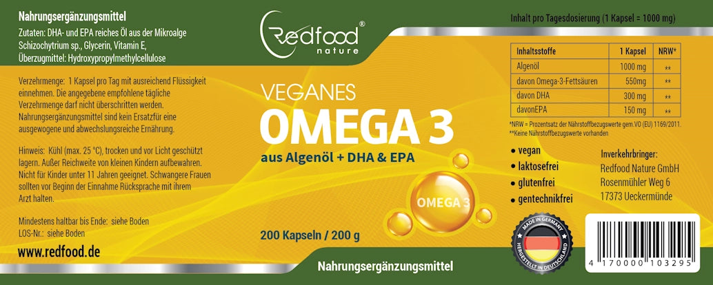 Veganske Omega-3 kapsule EPA + DHA (200 Kapsula)