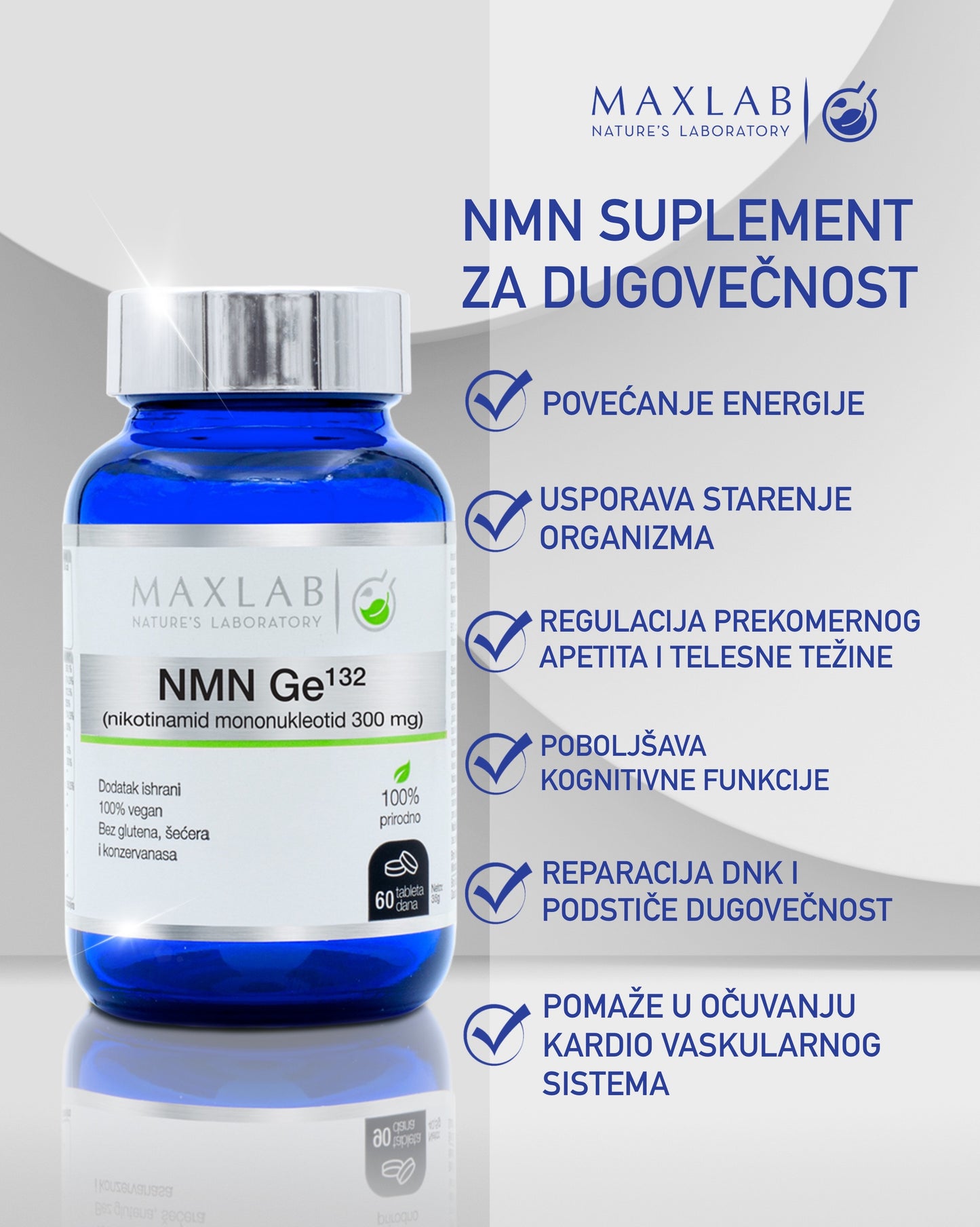 NMN Resveratrol Reiši (60 tableta) - Srbija - Nutrigea - Essential Nutrients